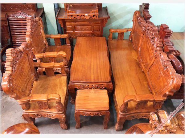 Bộ bàn ghế Salon gỗ gõ đỏ Lào luis SA014