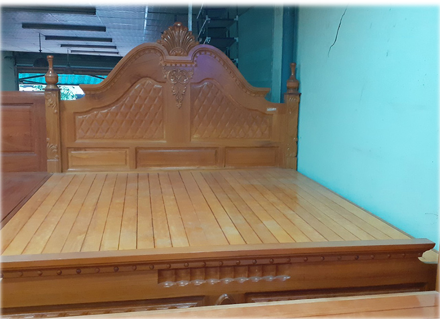 Giường gỗ gõ đỏ Lào dát phản gỗ tự nhiên cao cấp (1m6 x 2m) GI013
