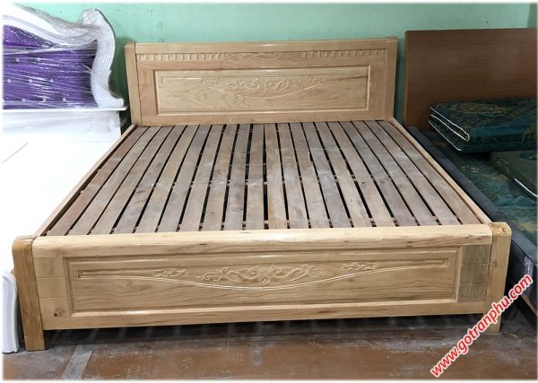 Giường gỗ sồi Nga (1m6 - 1m8 x 2m) giat giường thanh gỗ tự nhiên