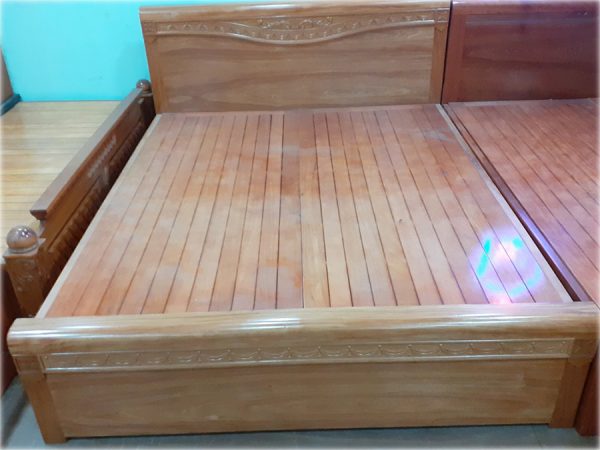 Giường gỗ đinh hương kẻ chỉ dát phản GI017 (1m6 x 2m) gỗ tự nhiên