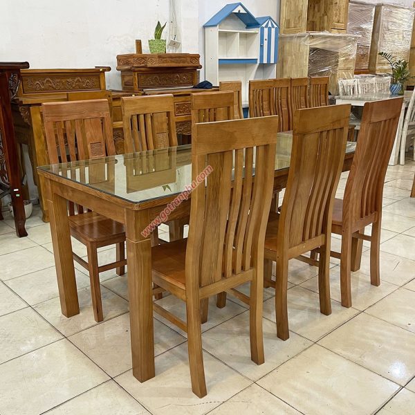 Bộ bàn ăn 6 ghế gỗ sồi nga BA020
