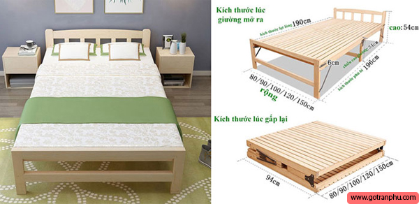 Giường gỗ gấp đa năng