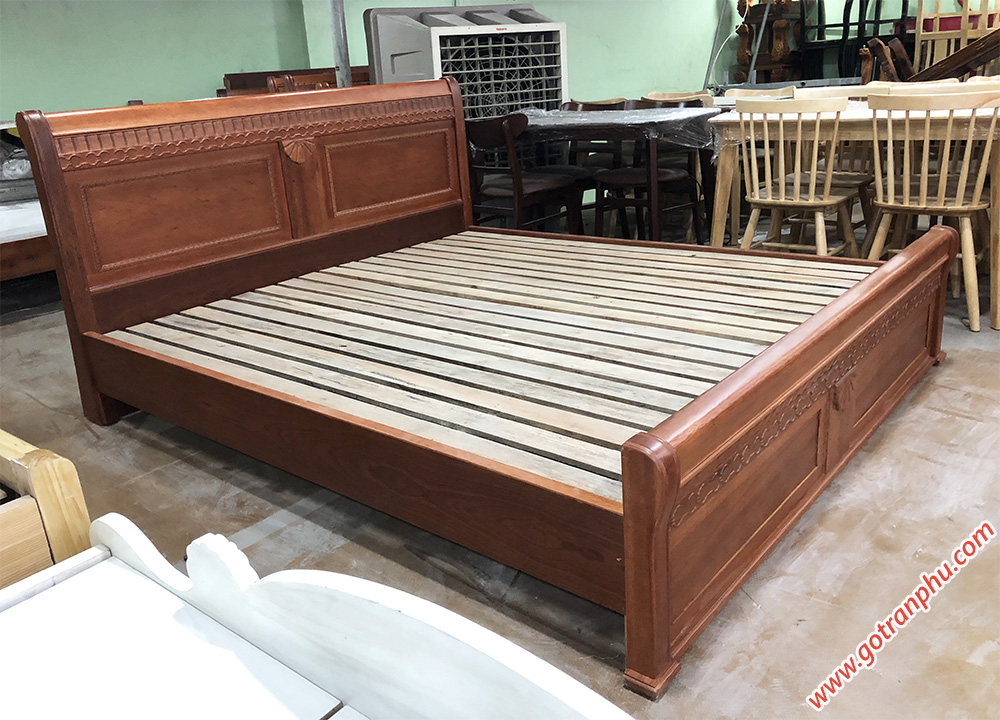 Giường gỗ căm xe gỗ tự nhiên 100% dát thanh