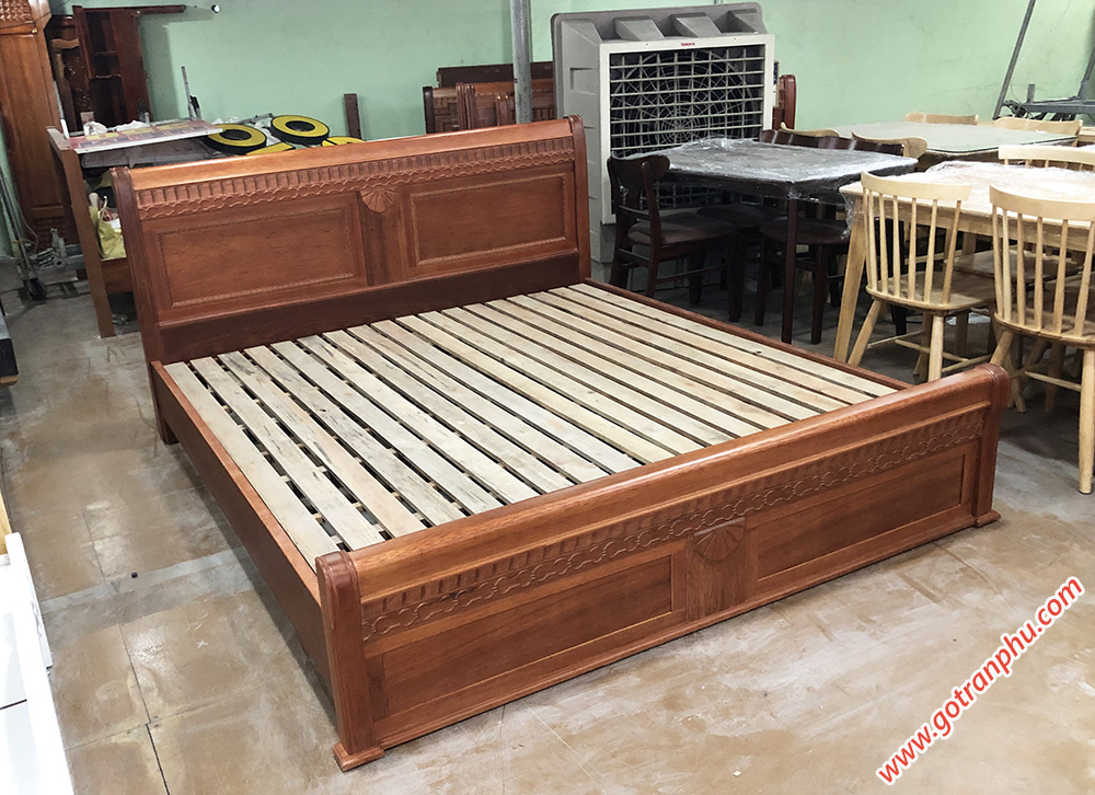 Giường gỗ căm xe gỗ tự nhiên 100% dát thanh