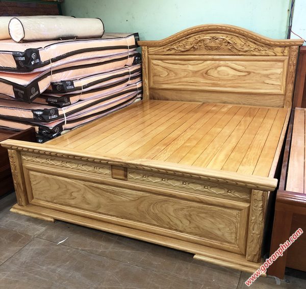 Giường ngủ gỗ gõ đỏ dát giường phản 1m6 - 1m8 x 2m (3)