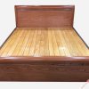 Giường ngủ gỗ hương đá kẻ chỉ dát phản (1m6 x 2m) GI032