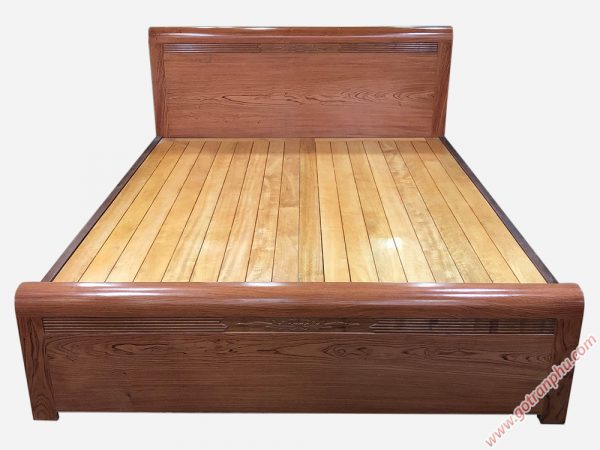 Giường ngủ gỗ hương đá kẻ chỉ dát phản (1m6 x 2m) GI032