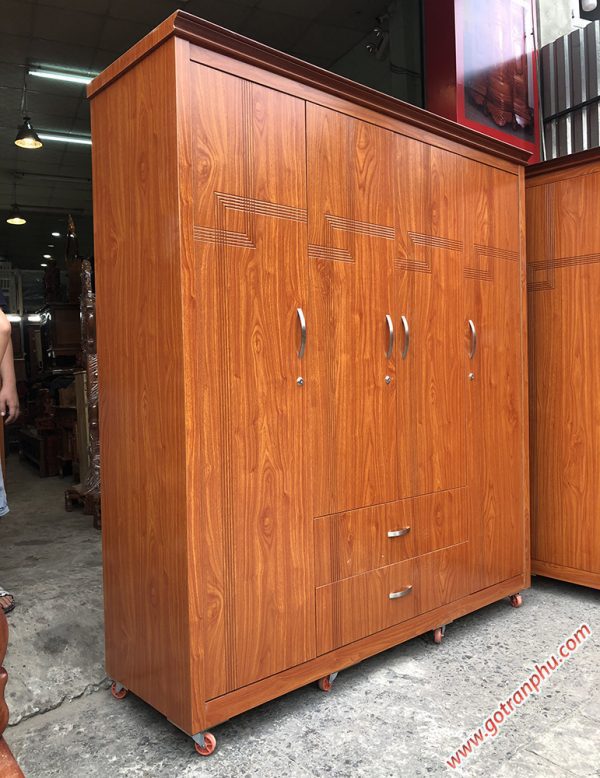 Tủ quần áo gỗ MDF nhập khẩu (1m8 x 2m1) tủ 4 cánh TA004