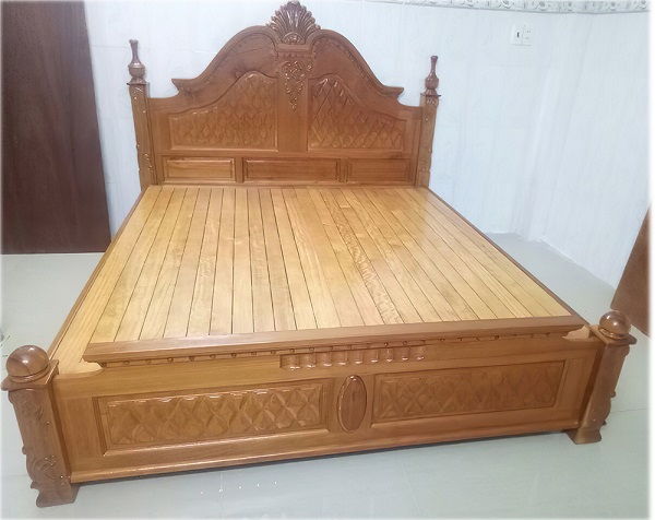 Giường gỗ gõ đỏ Lào