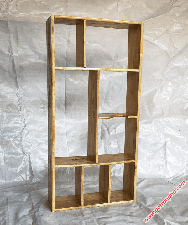 Kệ sách treo tường gỗ cao su màu gỗ tự nhiên 1m2 KS013 (1)