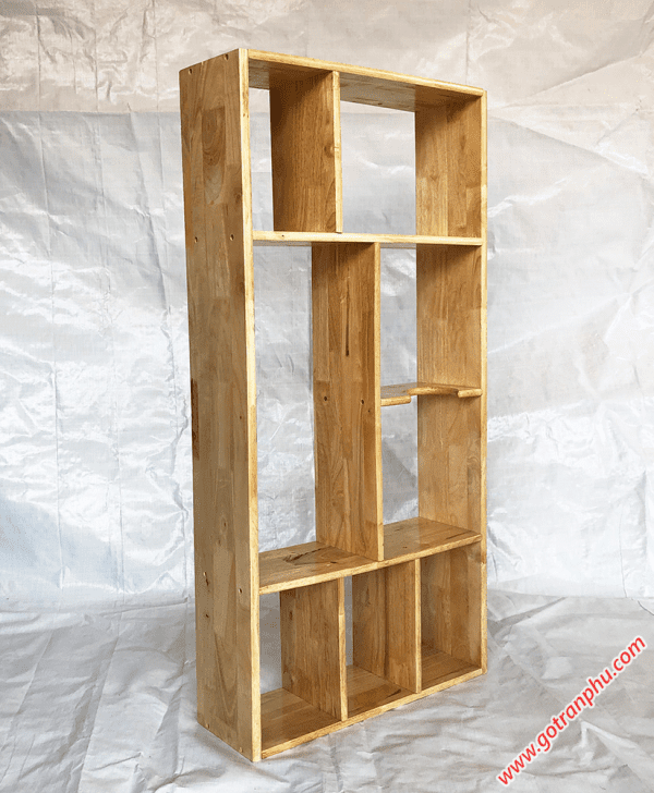 Kệ sách treo tường gỗ cao su màu gỗ tự nhiên 1m2 KS013 (6)