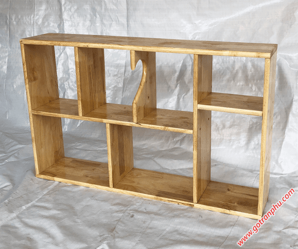 Kệ sách treo tường gỗ cao su màu gỗ tự nhiên 80cm KS015 (12)