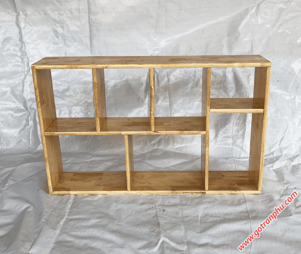 Kệ sách treo tường gỗ cao su màu gỗ tự nhiên 80cm KS015 (4)