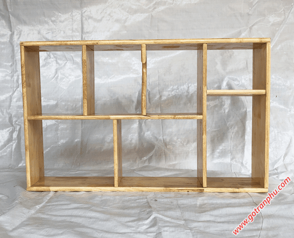 Kệ sách treo tường gỗ cao su màu gỗ tự nhiên 80cm KS015 (5)