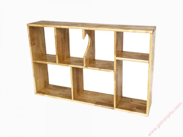 Kệ sách treo tường gỗ cao su màu gỗ tự nhiên 80cm KS015 (9)