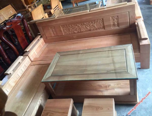 Bộ bàn ghế sofa gia đình gỗ sồi tự nhiên - SF006 (4)