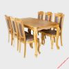 Bộ bàn ăn gỗ cao su louis 6 ghế BA023
