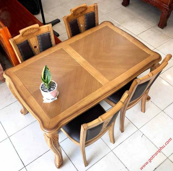 Bộ bàn ăn gỗ cao su luis 6 ghế BA016 (6)