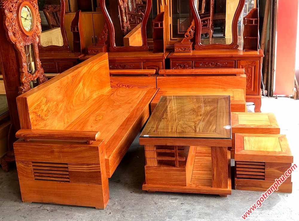 Bộ sofa góc gỗ hương đá tựa liền SF019 (3)