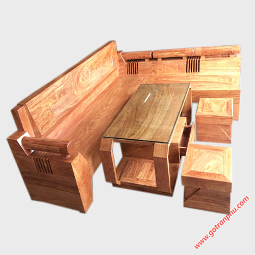 Bộ sofa góc gỗ cẩm lai Nam Phi SF026