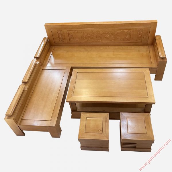 Bộ bàn ghế sofa gỗ bích mặt liền P806