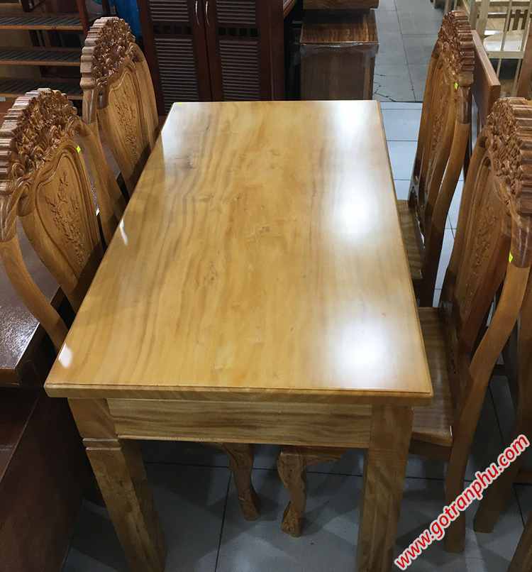 Bộ bàn ăn gỗ gõ đỏ 4 ghế Louis BA025 (1)