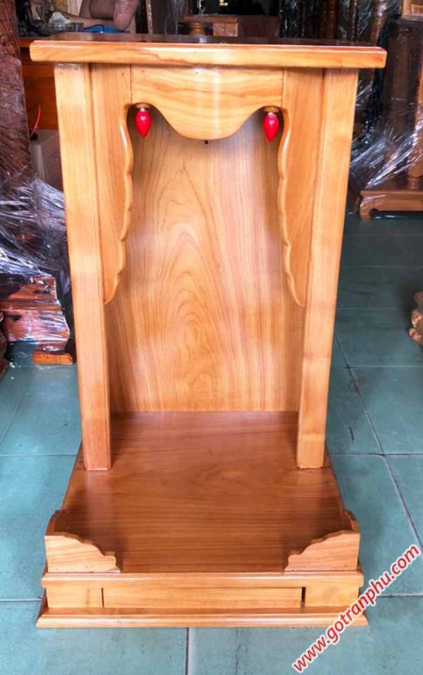 Trang thờ ông địa gỗ gõ đỏ không cột (trơn) 48cm OD032 (1)